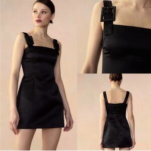 Cynthia Rowley Gigi Satin Mini Dress with Embellished Straps